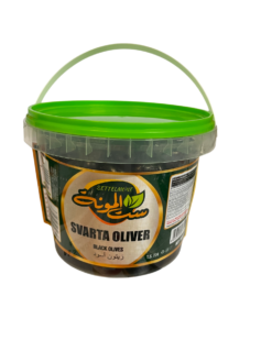 Svarta oliver i hink 1000 g